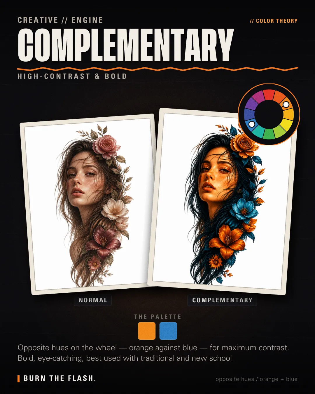 Complementary color theory poster