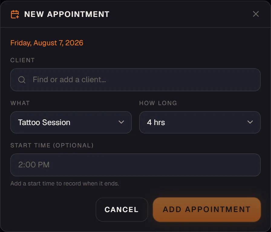 Booking someone in
