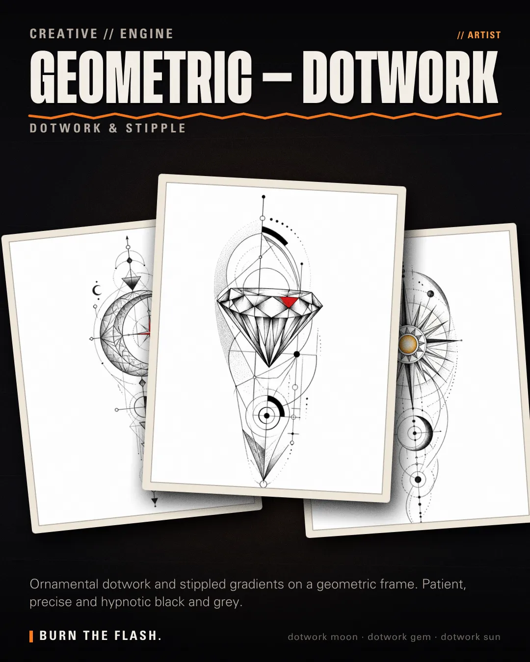 Geometric - Dotwork style poster